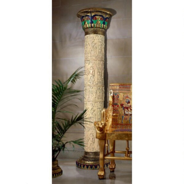 Caryatid Egyptian Column Pedestal Decorative Pillar Tall hieroglyphics